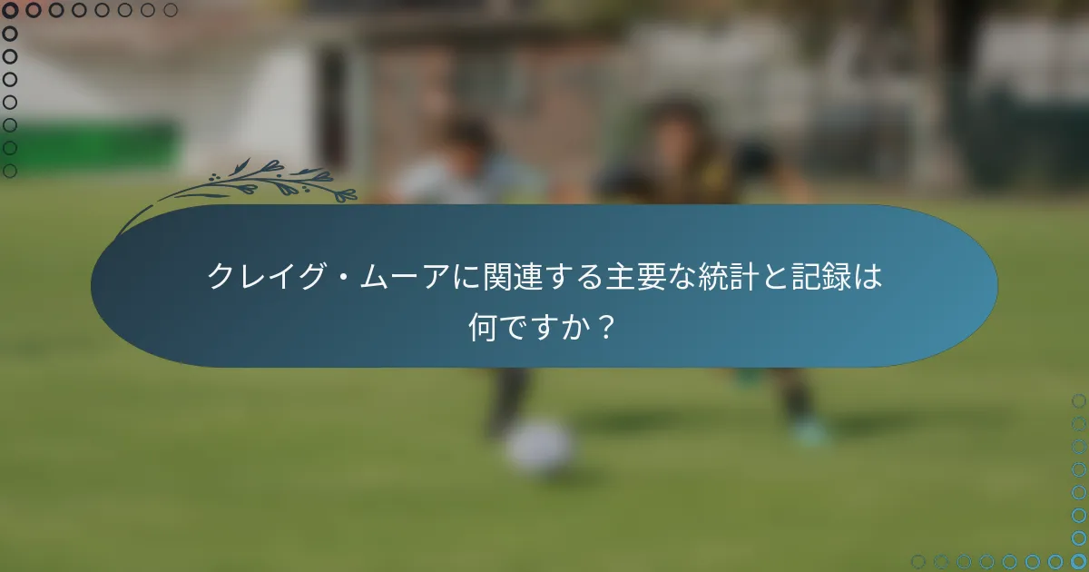 クレイグ・ムーアに関連する主要な統計と記録は何ですか？
